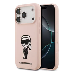 A Photo Of Karl Lagerfeld Liquid Silicone Case with Karl Sketch for iPhone 17 Pro