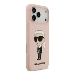 A Photo Of Karl Lagerfeld Liquid Silicone Case with Ikonik NFT Logo for iPhone 17 Pro Max