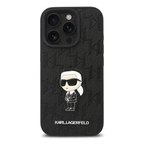 Karl Lagerfeld PU Monogram Karl Patch Hard Case for iPhone 16 Pro – Stylish Protection with Anti-Scratch Surface