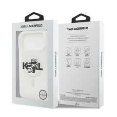 A Photo Of Karl Lagerfeld MagSafe Glitter Case with Karl & Choupette Heads for iPhone 17 Pro Max