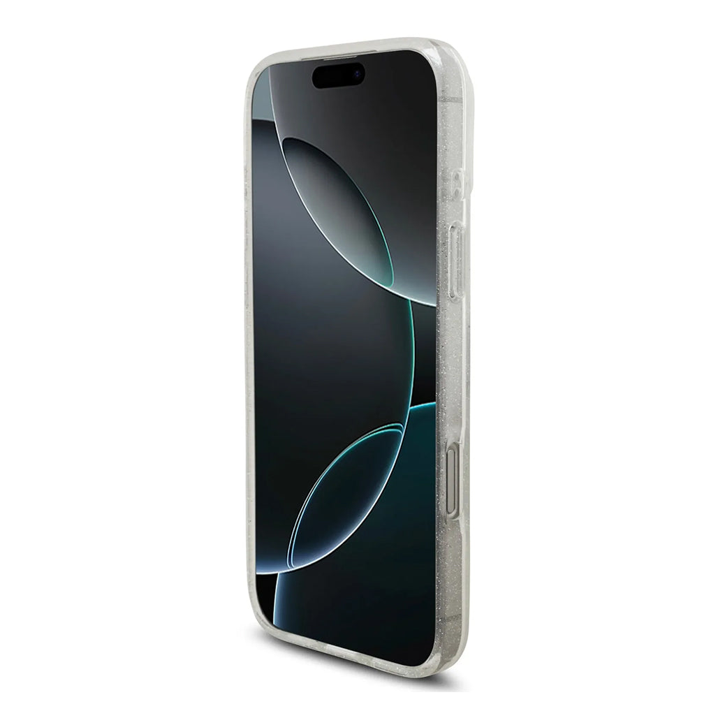 A Photo Of Karl Lagerfeld MagSafe Glitter Case with Karl & Choupette Heads for iPhone 17 Pro Max