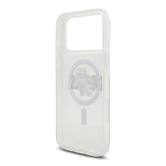 A Photo Of Karl Lagerfeld MagSafe Glitter Case with Karl & Choupette Heads for iPhone 17 Pro Max