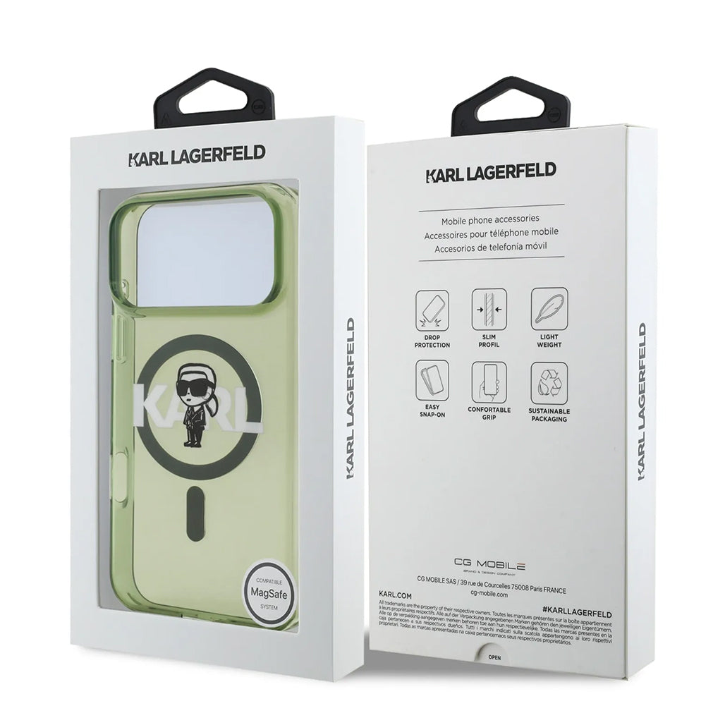 A Photo Of Karl Lagerfeld MagSafe IML Case for iPhone 17 Pro Max – Transparent Kaki