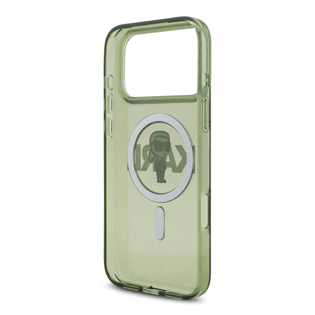 A Photo Of Karl Lagerfeld MagSafe IML Case for iPhone 17 Pro Max – Transparent Kaki