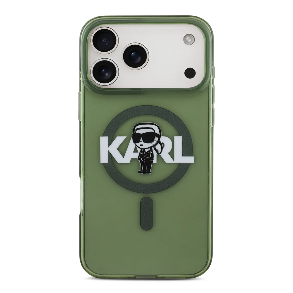 A Photo Of Karl Lagerfeld MagSafe IML Case for iPhone 17 Pro Max – Transparent Kaki