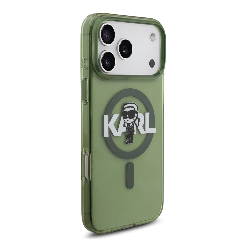 A Photo Of Karl Lagerfeld MagSafe IML Case for iPhone 17 Pro Max – Transparent Kaki
