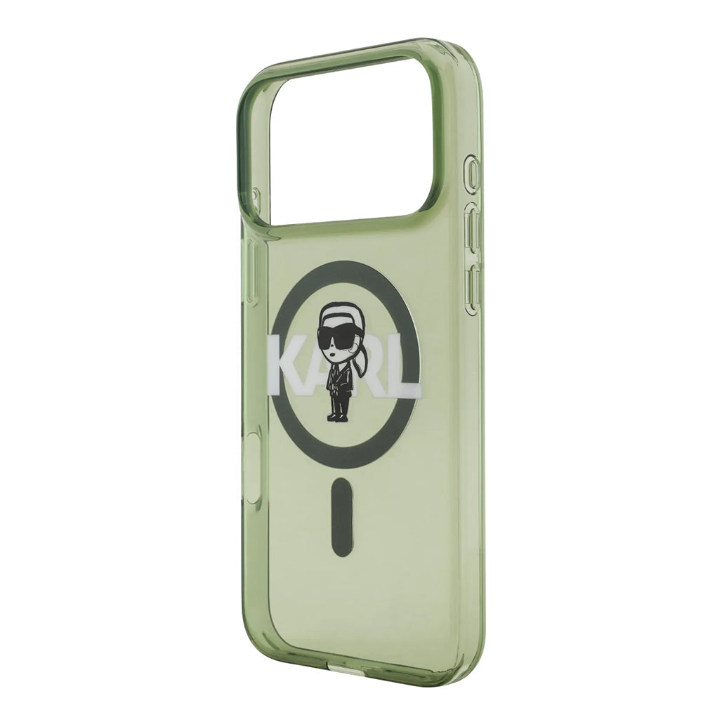 A Photo Of Karl Lagerfeld MagSafe IML Case for iPhone 17 Pro Max – Transparent Kaki