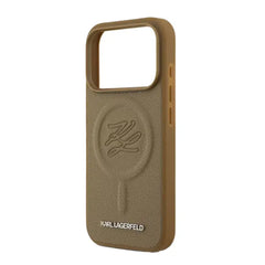 A Photo Of Karl Lagerfeld MagSafe PU Leather Case Brown for iPhone 17 Pro Max