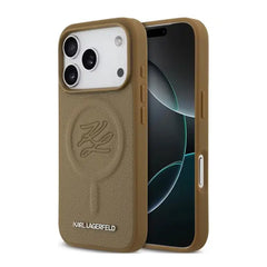A Photo Of Karl Lagerfeld MagSafe PU Leather Case Brown for iPhone 17 Pro Max