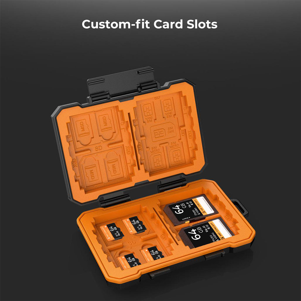A Photo Of K&F Concept Memory Card Case – 25-Slot Shockproof Storage for SD, CF, CFexpress, Micro SD, SIM Cards