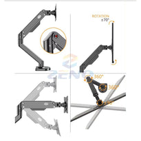 Kaloc/Zeno M8 Adjustable Monitor Arm - Flexible and Ergonomic Solution for 15 to 30-Inch Screens