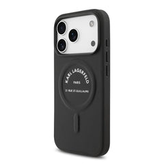 A Photo Of Karl Lagerfeld MagSafe PU Case with RSG Logo Buttons - iPhone 17 Pro Max