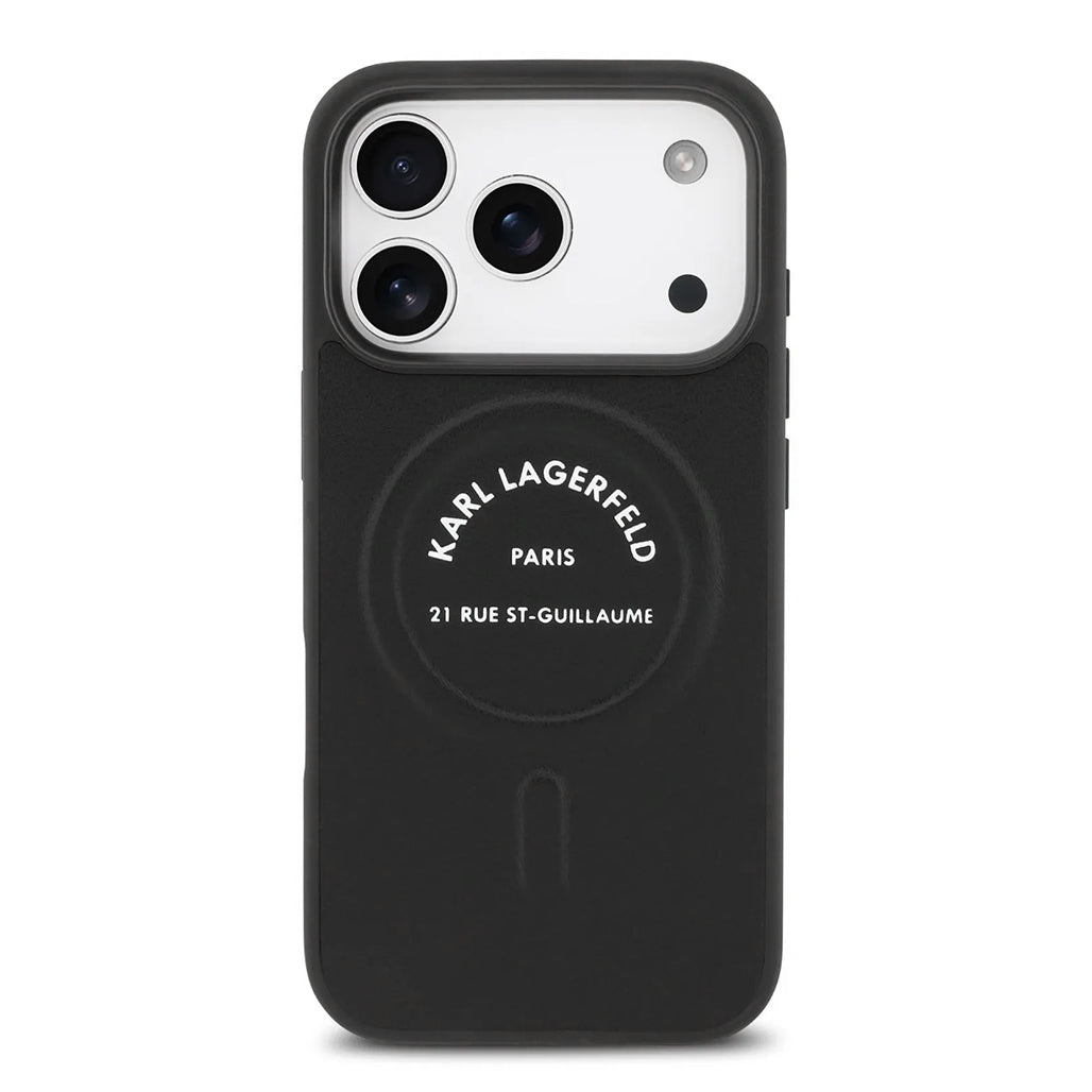 A Photo Of Karl Lagerfeld MagSafe PU Case with RSG Logo Buttons - iPhone 17 Pro Max