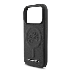 A Photo Of Karl Lagerfeld MagSafe PU Leather Case with Debossed Logo for iPhone 17 Pro