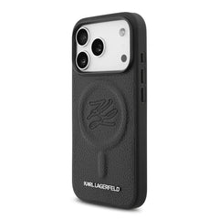 A Photo Of Karl Lagerfeld MagSafe PU Leather Case with Debossed Logo for iPhone 17 Pro
