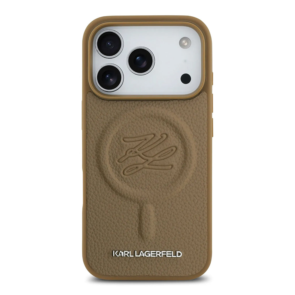 A Photo Of Karl Lagerfeld MagSafe PU Leather Case with Debossed Logo for iPhone 17 Pro Max
