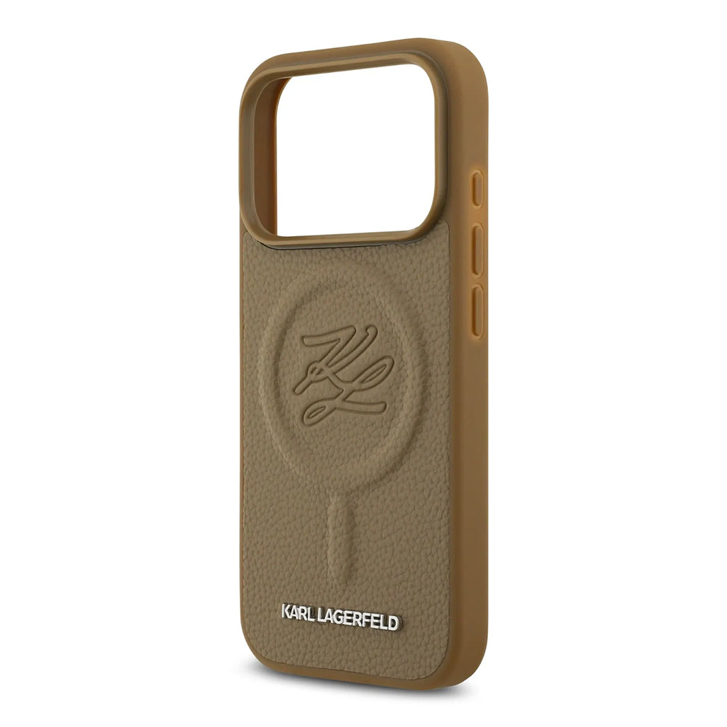 A Photo Of Karl Lagerfeld MagSafe PU Leather Case with Debossed Logo for iPhone 17 Pro Max