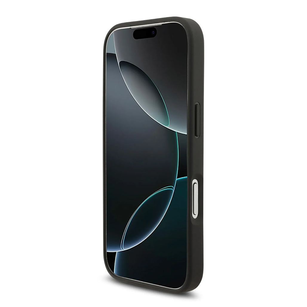 A Photo Of Karl Lagerfeld PU Leather Case with Script Logo & Metal Buttons for iPhone 17 Pro