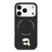 Karl Lagerfeld PU Leather Case with Karl Head Pins for iPhone 17 Pro Max