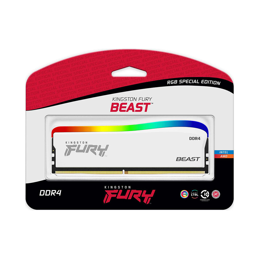 A Photo Of Kingston FURY Beast DDR4 3200MT/s RGB Special Edition White - KF432C16BWA