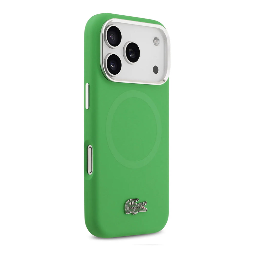 A Photo Of Lacoste MagSafe Silicone Case with Metal Logo for iPhone 17 Pro