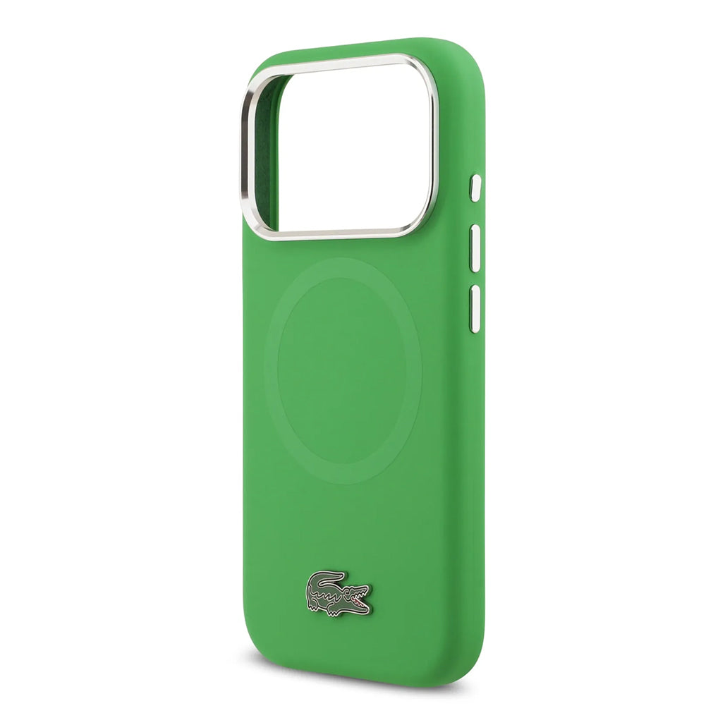 A Photo Of Lacoste MagSafe Silicone Case with Metal Logo for iPhone 17 Pro