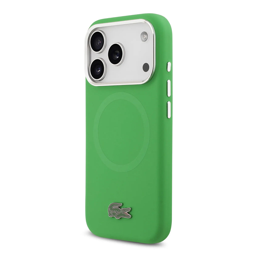 A Photo Of Lacoste MagSafe Silicone Case with Metal Logo for iPhone 17 Pro