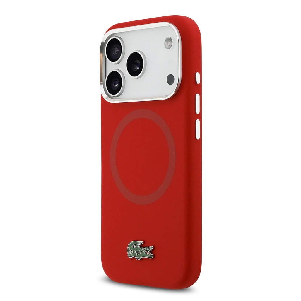 A Photo Of Lacoste MagSafe Silicone Case with Metal Logo for iPhone 17 Pro