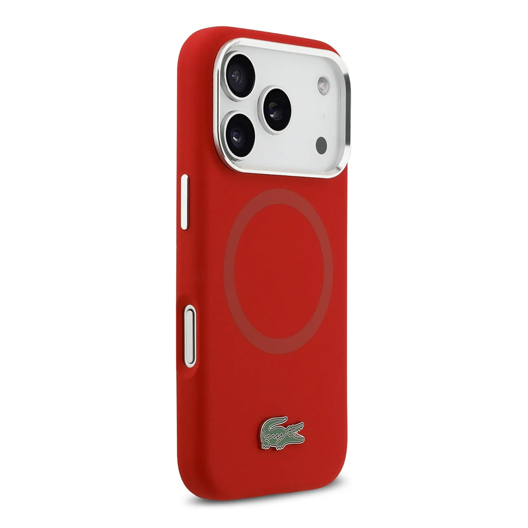A Photo Of Lacoste MagSafe Silicone Case with Metal Logo for iPhone 17 Pro