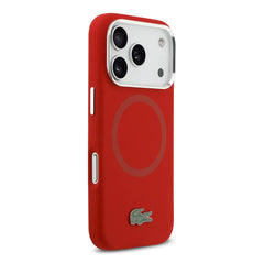 A Photo Of Lacoste MagSafe Silicone Case with Metal Logo for iPhone 17 Pro