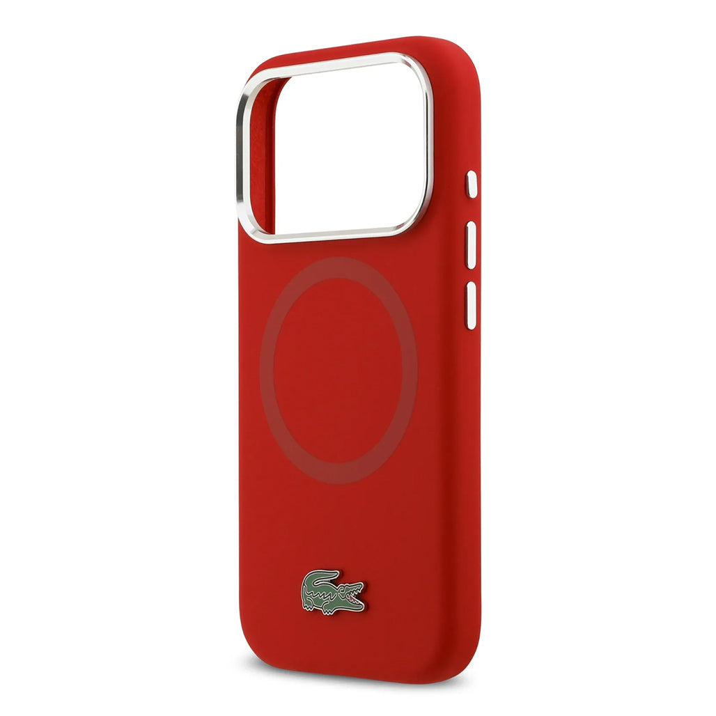 A Photo Of Lacoste MagSafe Silicone Case with Metal Logo for iPhone 17 Pro