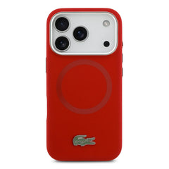 A Photo Of Lacoste MagSafe Silicone Case with Metal Logo for iPhone 17 Pro