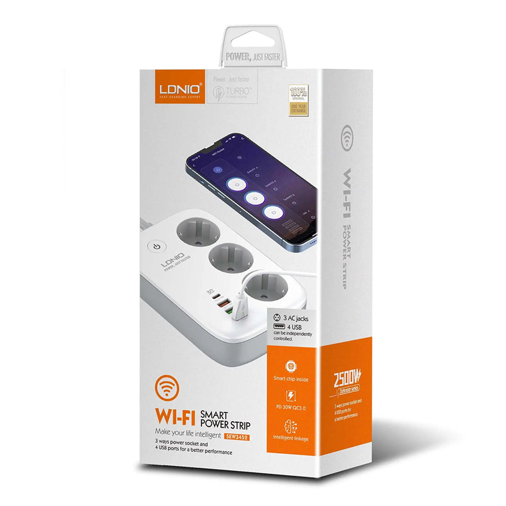 A Photo Of LDNIO 3 AC Outlets Wi-Fi Smart Power Strip