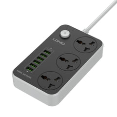 A Photo Of LDNIO SC3604 Universal Power Strip with 3 AC Outlets & 6 USB Ports