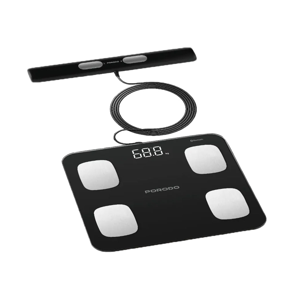 A Photo Of Porodo Lifestyle Precise Analysis Smart Scale - Black