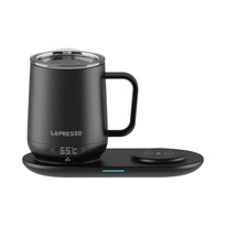Lepresso Smart Heating Mug – Temperature-Controlled Black Mug with Wireless Charging