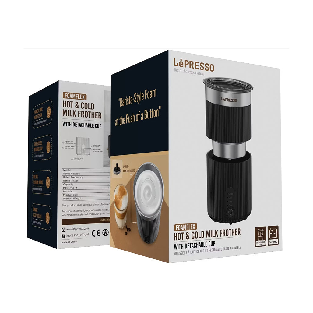 A Photo Of LePresso Foamflex Hot & Cold Milk Frother – 500mL - Black - LPCFFMF0099BK