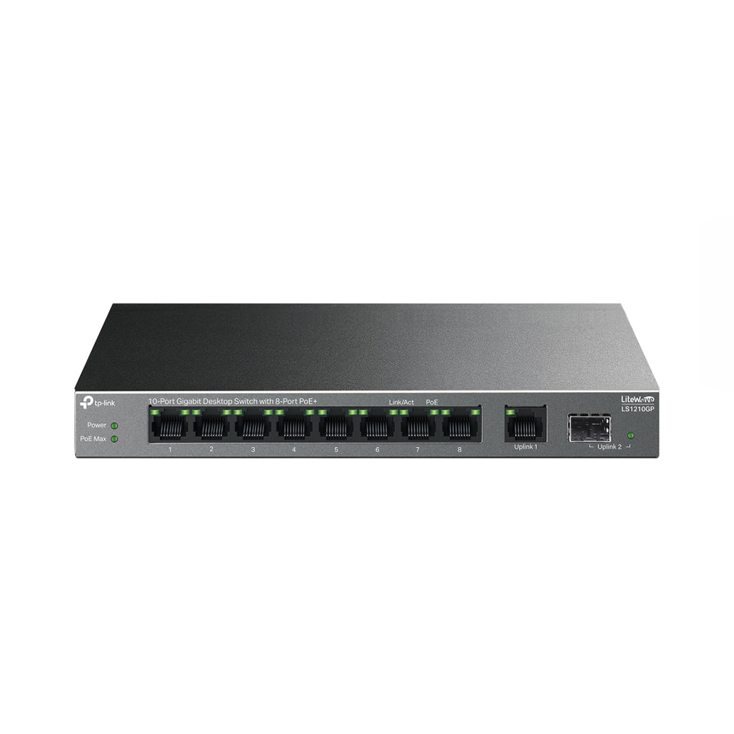 A Photo Of TP-Link LS1210GP - 10-Port Gigabit Desktop Switch with 8-Port PoE+