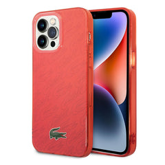 A Photo Of Lacoste Hard Case IML Double Layer & Dyed Bumper Signature Pattern for iPhone 14 Pro