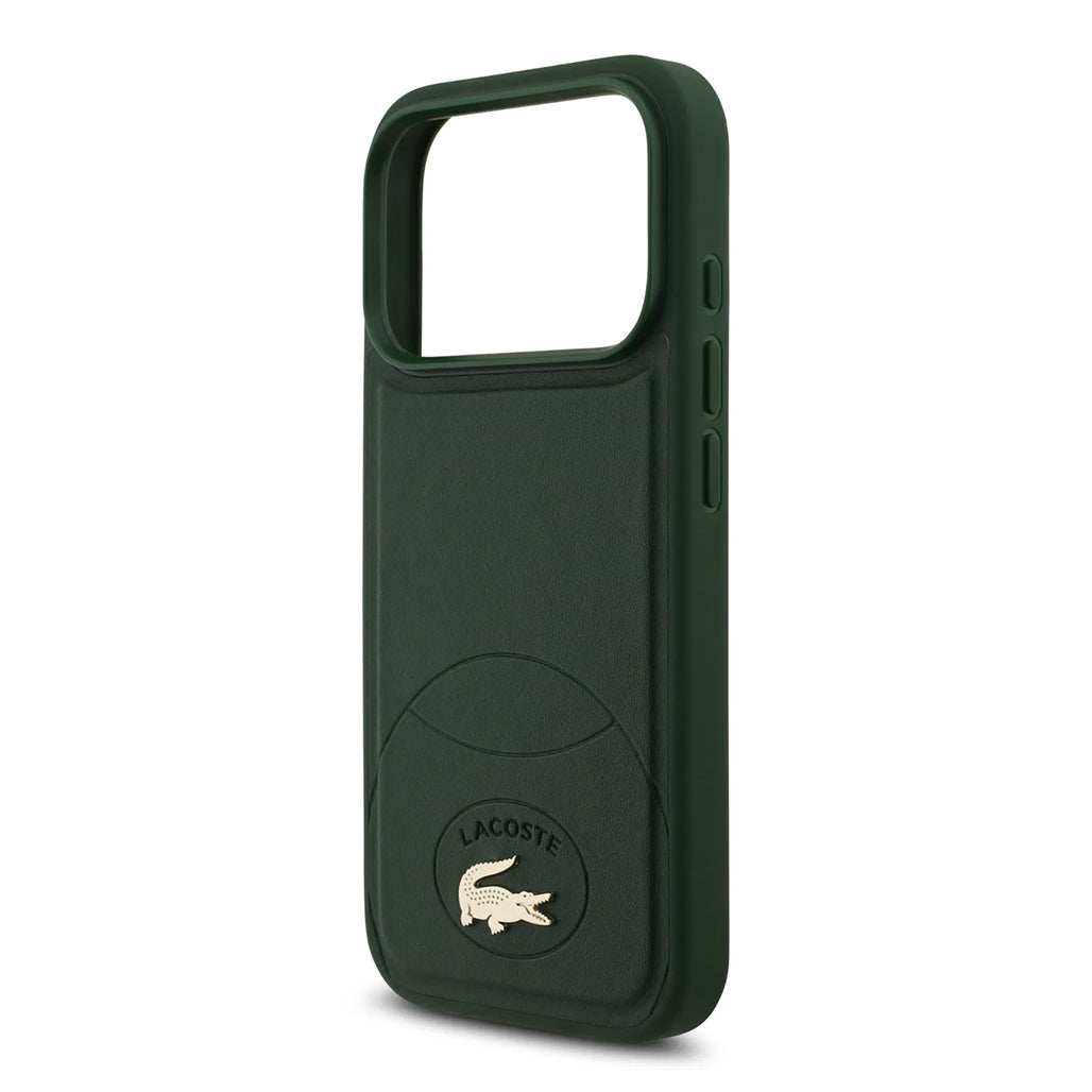 A Photo Of Lacoste MagSafe PU Leather Hard Case with Bliss Design for iPhone 17 Pro Max