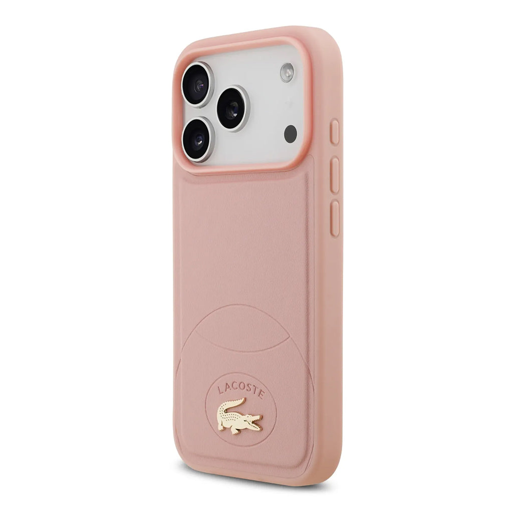 A Photo Of Lacoste MagSafe PU Leather Hard Case with Bliss Design for iPhone 17 Pro Max