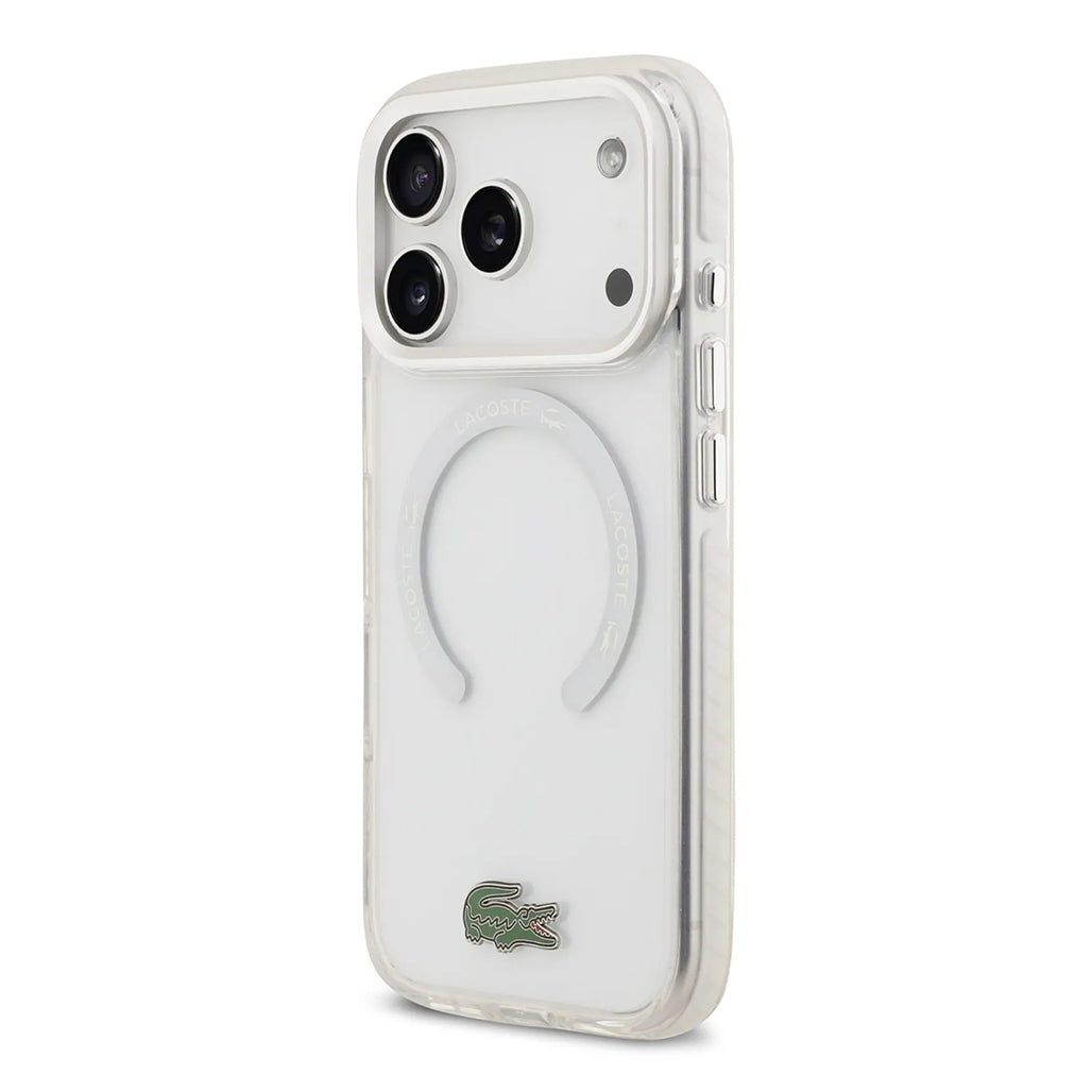 A Photo Of Lacoste MagSafe Transparent TPU+PC Case with Frosted Finish for iPhone 17 Pro