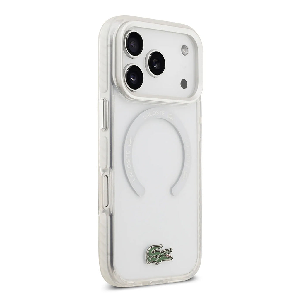A Photo Of Lacoste MagSafe Transparent TPU+PC Case with Frosted Finish for iPhone 17 Pro