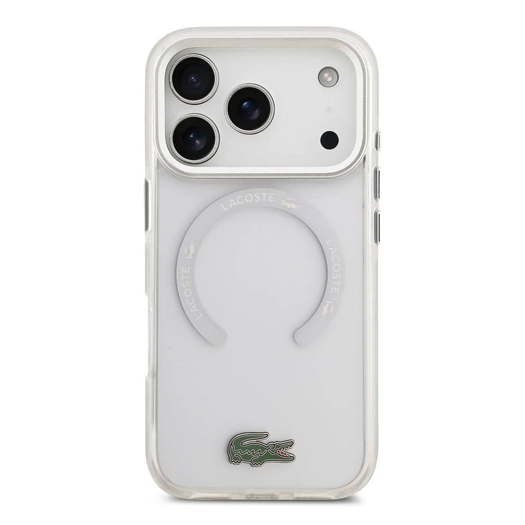 A Photo Of Lacoste MagSafe Transparent TPU+PC Case with Frosted Finish for iPhone 17 Pro