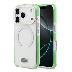A Photo Of Lacoste MagSafe Transparent TPU+PC Case with Frosted Finish for iPhone 17 Pro