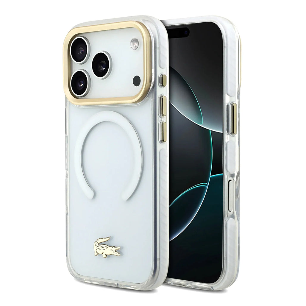 A Photo Of Lacoste MagSafe Transparent TPU+PC Frosted Case for iPhone 17 Pro