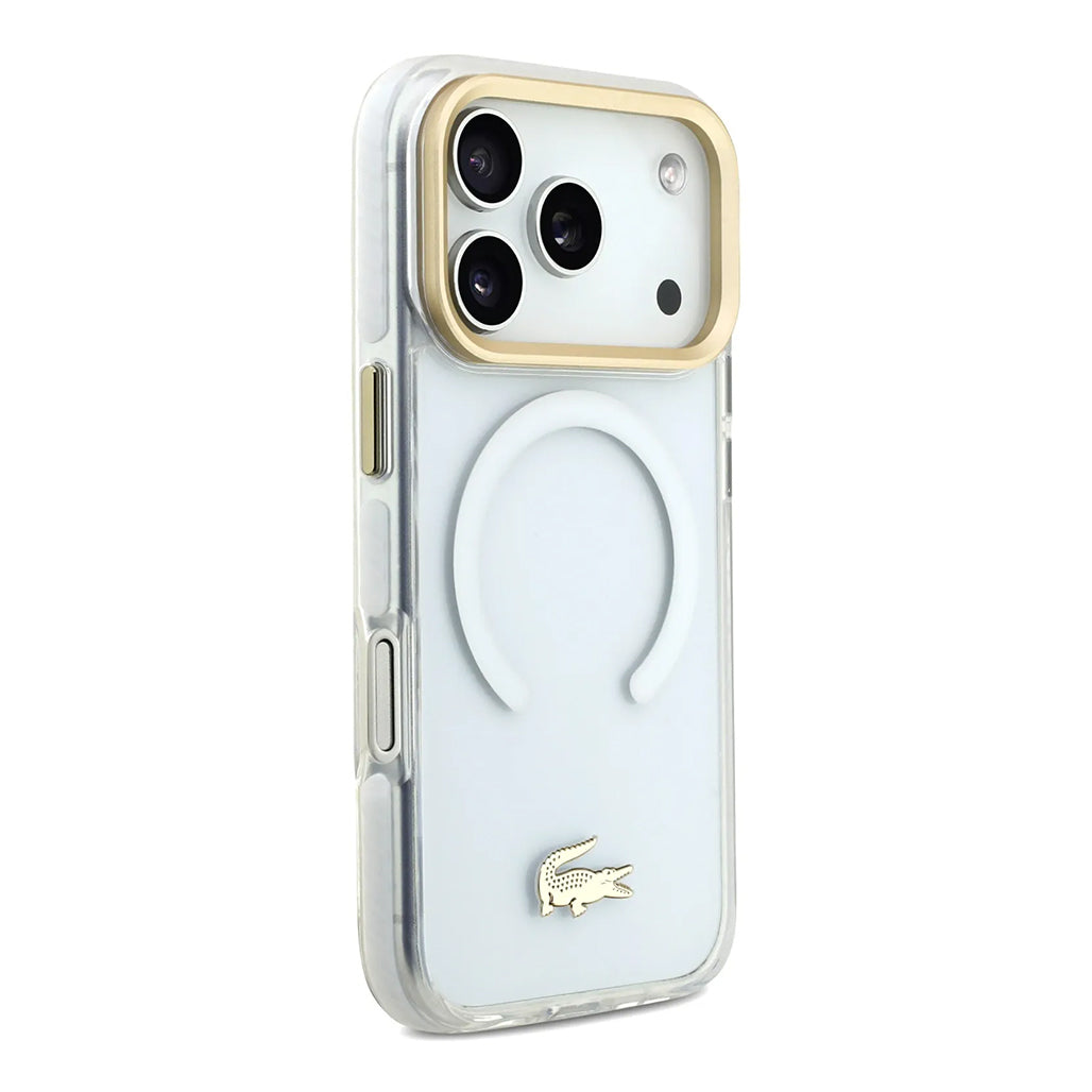 A Photo Of Lacoste MagSafe Transparent TPU+PC Frosted Case for iPhone 17 Pro