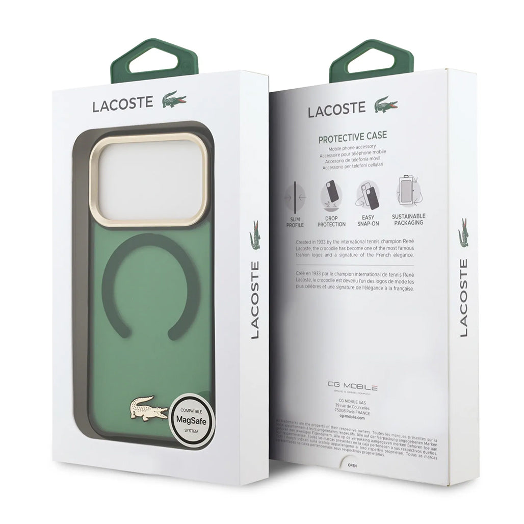 A Photo Of Lacoste MagSafe Transparent TPU+PC Frosted Case for iPhone 17 Pro
