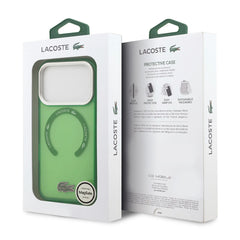 A Photo Of Lacoste MagSafe Transparent TPU+PC Case with Frosted Finish for iPhone 17 Pro