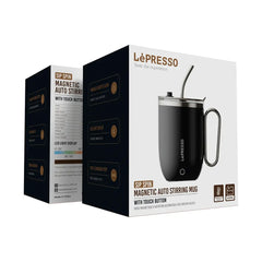 A Photo Of Lepresso Sip Spin Magnetic Auto Stirring Mug with Touch Button